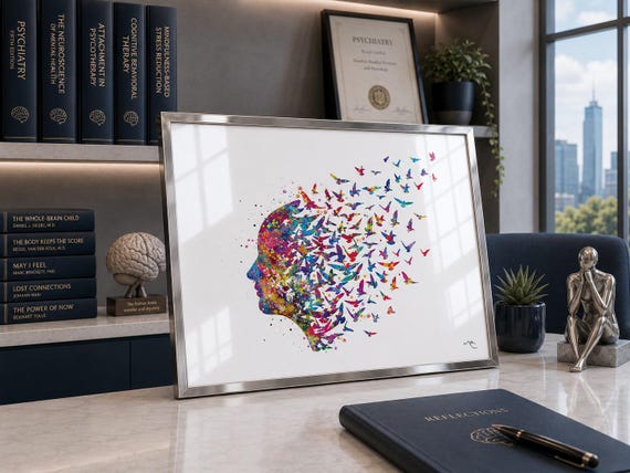 Free Mind Watercolor Print: Flying Birds, Meditation Art-2271