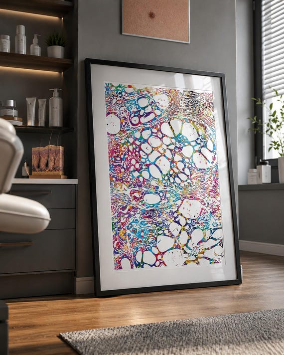 Basal Cell Carcinoma Watercolor Print | Skin Histology Art-2343