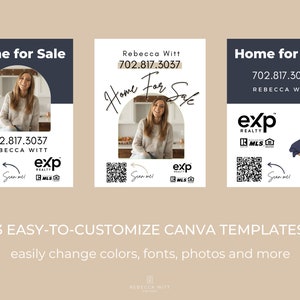 Real Estate Yard Sign, Realtor Listing Sign, Real Estate Listing Sign Template, For Sale Sign image 2