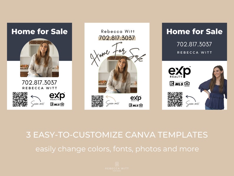 Real Estate Yard Sign, Realtor Listing Sign, Real Estate Listing Sign Template, For Sale Sign image 2