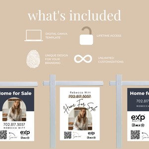 Real Estate Yard Sign, Realtor Listing Sign, Real Estate Listing Sign Template, For Sale Sign image 3