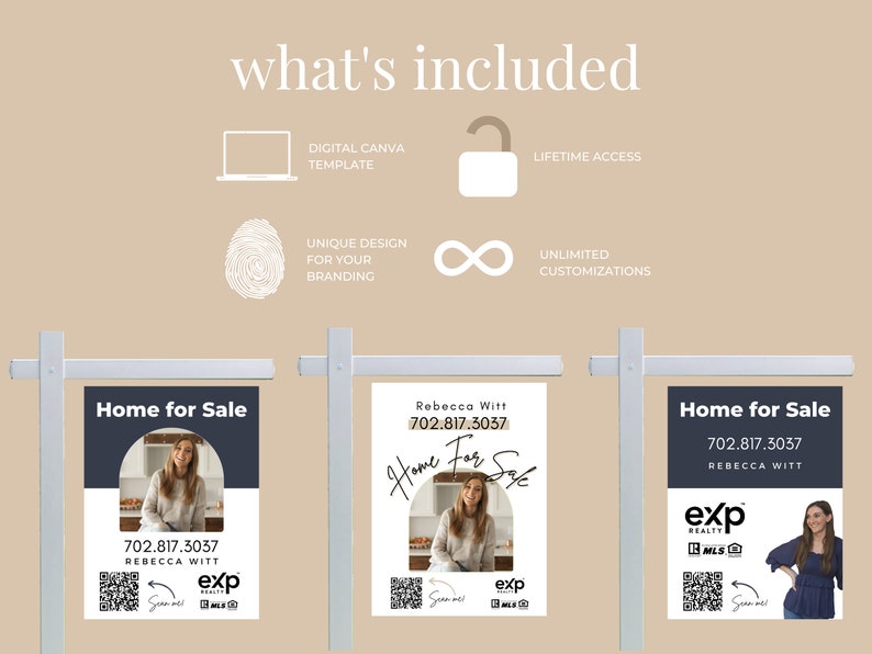 Real Estate Yard Sign, Realtor Listing Sign, Real Estate Listing Sign Template, For Sale Sign image 3