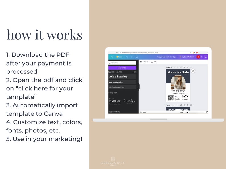 Real Estate Yard Sign, Realtor Listing Sign, Real Estate Listing Sign Template, For Sale Sign image 4