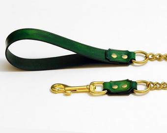 Leather Chain Leash / Long Lead. BDSM, Fetish, Bondage