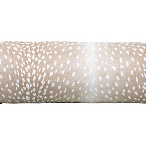 Fawn Beige Bolster Pillow Cover, Rectangle Pillow Cover, Antelope Lumbar Pillow , Antelope Throw Pillow Accent, Vern Yip Fawn Linen