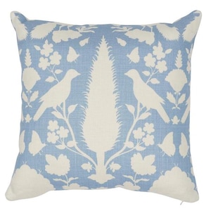 Schumacher Chenonceau in Sky Decorative Pillow Cover, 18X8" 20X20", Euro Pillow, Lumbar Pillow, Made to Order.