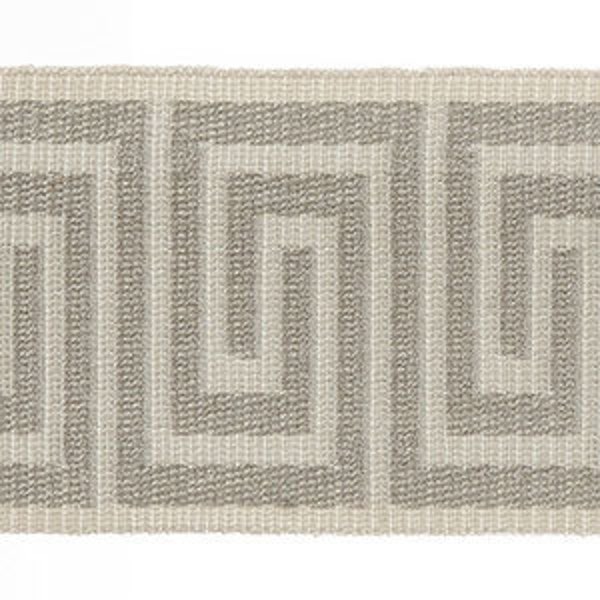 Greek Key Trim “STONE” for Curtains, Designer Tape for Drapes, Pillows, Home Decor, Designer Tape for Curtains, Fabricut trim by the Yard.