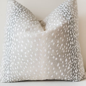 Handmade Pillow Cover Linen Pillow Case with Gold Zipper Antelope
