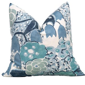 Thibaut Laura Blue Decorative Pillow Cover 18x18, 20x20, 22x22, Euro Shams, Lumbar size, Thibaut Pillow Cover, Designer Pillow