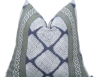 Federa per cuscino Thibaut Austin in pietra blu e verde 18x18, 20x20, 22x22, federe europee, misura lombare, federa per cuscino Thibaut, cuscino di design