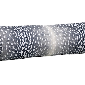 Navy Antelope Bolster Pillow Cover, Rectangle Pillow Cover, Antelope Lumbar Pillow , Antelope Throw Pillow Accent, Vern Yip Fawn Linen