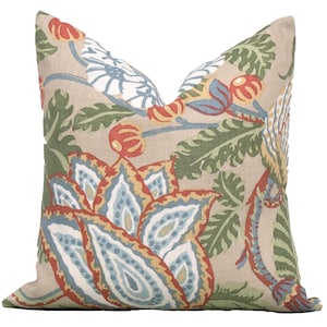 Thibaut Mitford Beige Decorative Pillow Cover 18x18, 20x20, 22x22, Euro Shams, Lumbar size, Thibaut Pillow Cover, Designer Pillow
