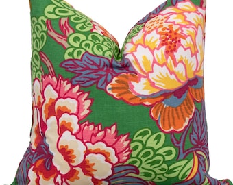 Thibaut Honshu Green Decorative Pillow Cover 18x18, 20x20, 22x22, Euro Shams, Lumbar size, Thibaut Pillow Cover, Designer Pillow