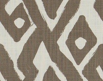Designer Pillow Cover, Taupe and White,  Pillow Shams, Accent Pillow, Toss Pillow, Throw Pillows, Designer Fabric,  Kuba Maze in Ironwood