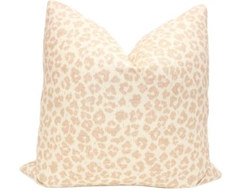 Cheetah Pillow Cover, Pink  Animal Print  Pillow Cover, Pink Designer Pillow cover, Blush Pink Cheetah/ Leopard Pillow, Designer Fabric