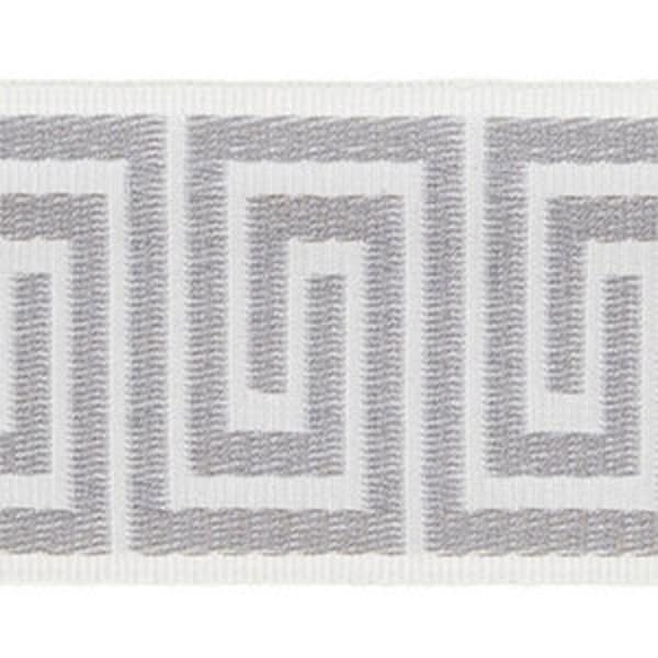 Greek Key Trim "GREY" for Curtains, Designer Tape "Trim" for Curtains, Pillows, Home Decor,  Designer Tape for Curtains, Trim by the Yard.