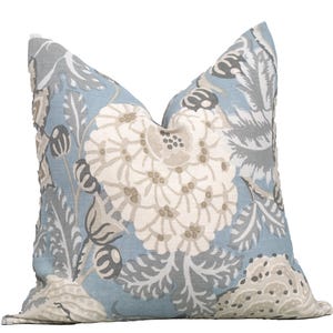 Thibaut Mitford Aqua Decorative Pillow Cover 18x18, 20x20, 22x22, Euro Shams, Lumbar size, Thibaut Pillow Cover, Designer Pillow