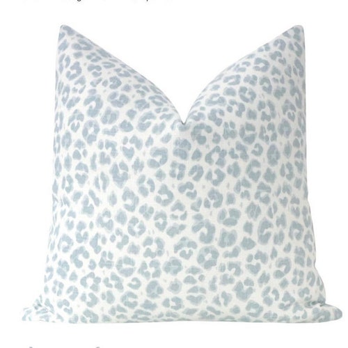 Blue Cheetah Print Pillow Cover Animal Print Pillow Cover Etsy