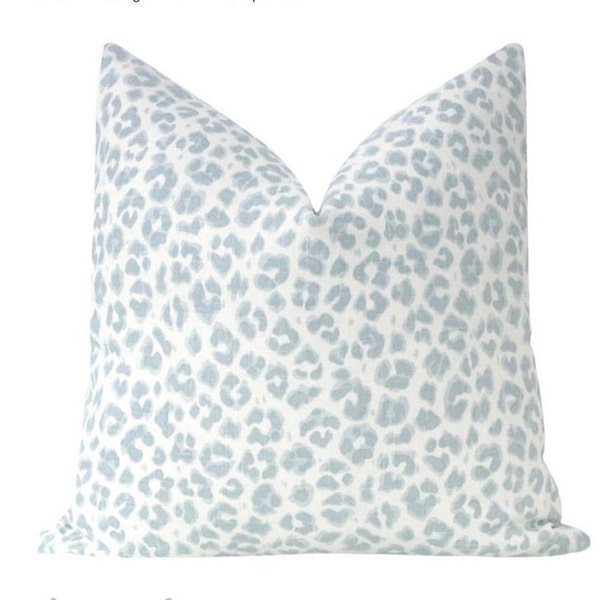 Blue Leopard Pillow Etsy