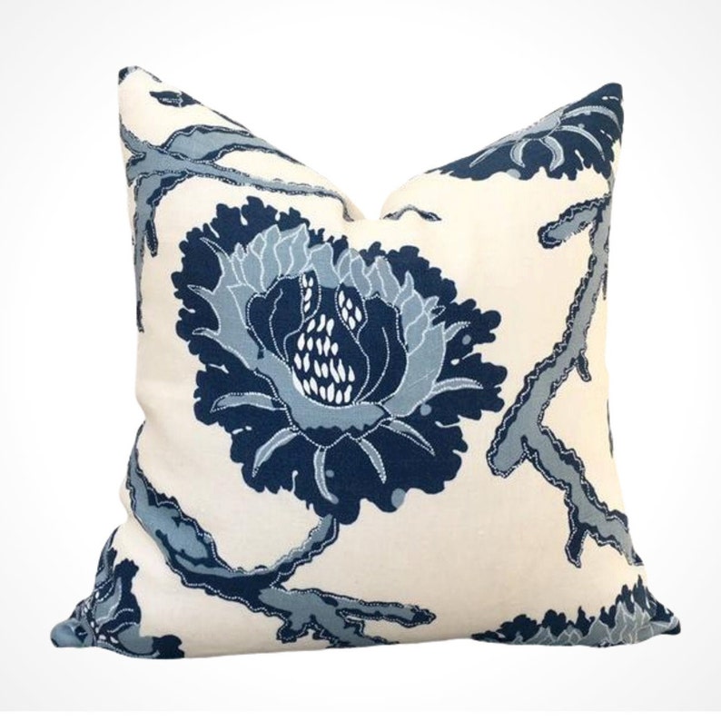 Blue and White Pillow Cover French General Blue Floral Throw Etsy