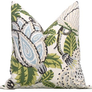 Thibaut Mitford Green and White Decorative Pillow Cover 18x18, 20x20, 22x22, Euro Shams, Lumbar size, Thibaut Pillow Cover, Designer Pillow