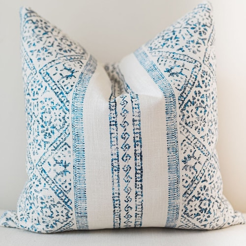 Blue and White Stripe Pillow Cover La Jolla Stripe Etsy