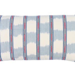 Schumacher Faye Ikat in Chambray Decorative Pillow Cover, 18X8&quot; 20X20&quot;, Euro Pillow, Lumbar Pillow, Made to Order.