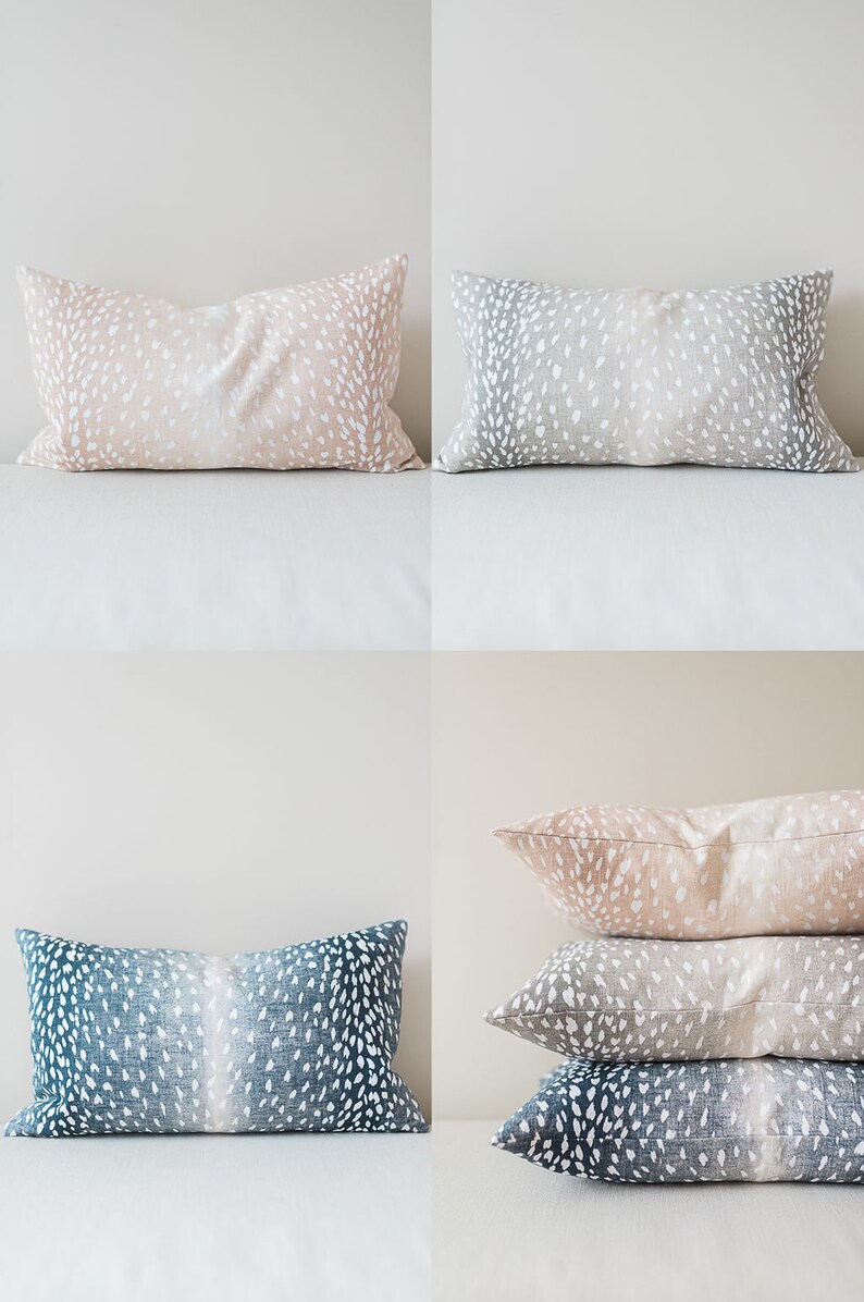 Navy Blue Antelope Pillow Cover Square Euro Sham or Lumbar Etsy