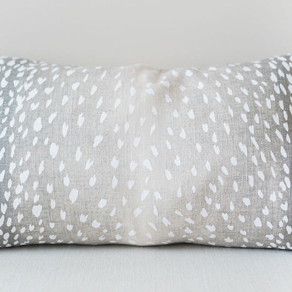 Gray Antelope Lumbar Pillow Cover, Rectangle Pillow Cover, Antelope Pillow Shams, Antelope Throw Pillow Accent, , Vern Yip Fawn Linen