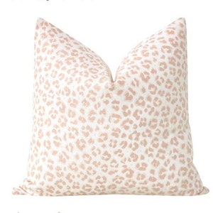 Pink Animal Print Pillow Cover, Pink-Cameo, Cougar Print pillow Cover, Cheetah Pillow Cover, Leopard Throw Pillow, Jaclyn Smith Fabric