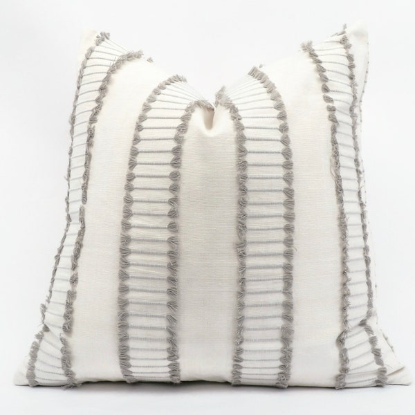 White Grey Pillow Etsy