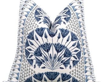 Anna French Cairo Blue and White Decorative Pillow Cover 18x18, 20x20, 22x22, Euro Shams, Lumbar size, Thibaut Pillow Cover, Designer Pillow