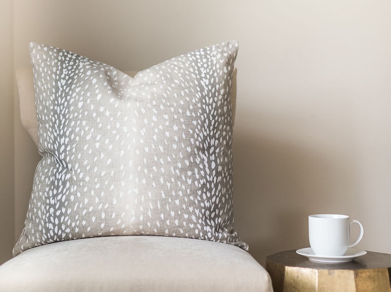 Grey Antelope Pillow Cover Square Euro Sham or Lumbar Pillow Etsy