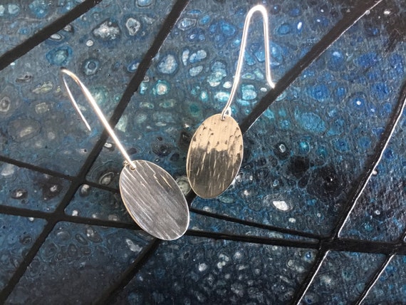 Silver Hammered Disk Earrings