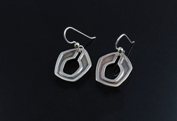 Sterling Silver Print Drop Earrings