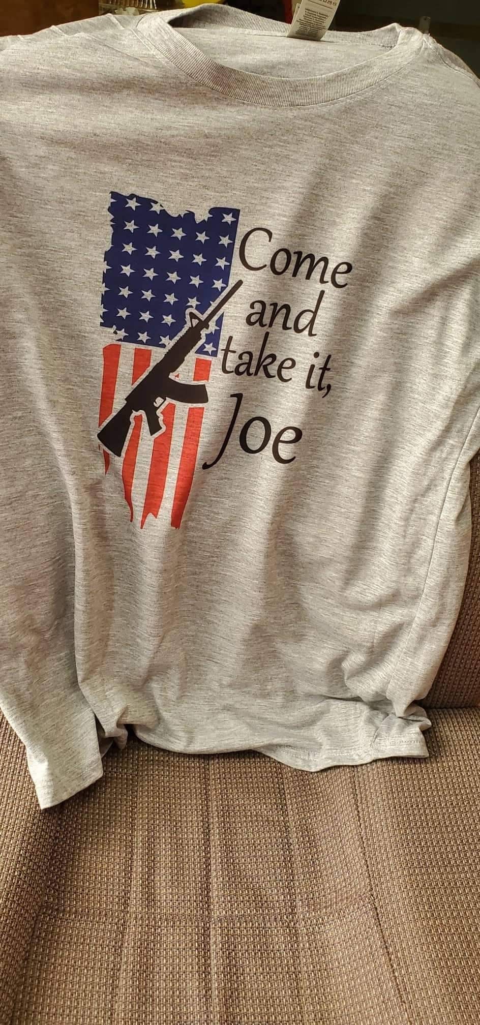 Come And Take It Joe Gun US Flag Pro Gun Anti Biden Patriot T-Shirt
