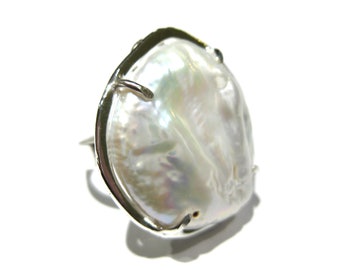 pearl ring silver 925%