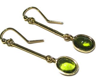 peridot  Olivin Ohrringe Gold 18 k