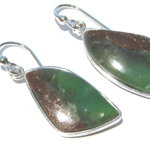 chrysoprase earrings silver 925%