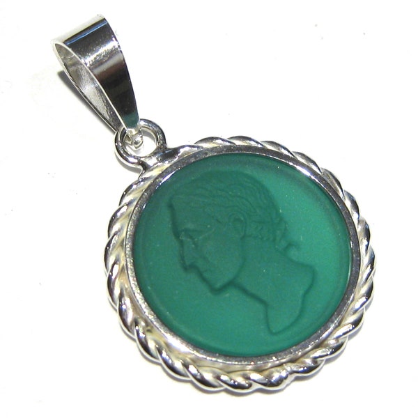 pendentif agate  camées argent  925%