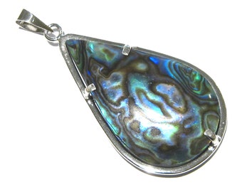 pendentif coquille bleu  argent 925%