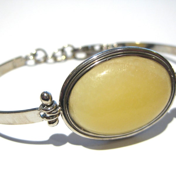 bracelet calcite jaune argent 925%