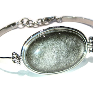 obsidian bracelet silver 925%