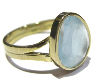 aquamarine ring Gold 18 k