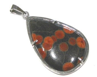 peanut  obsidian pendant  silver 925%