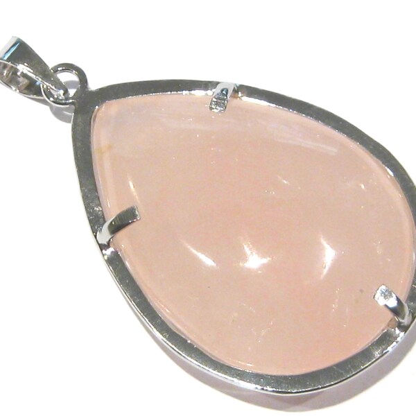 colgante Cuarzo rosado plata 925%