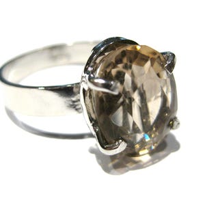 Smoky Quartz ring silver 925%
