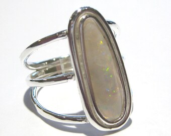 opal ring silver 925%
