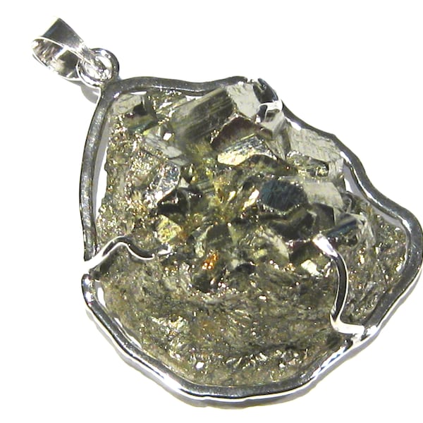 pyrite pendentif argent 925%