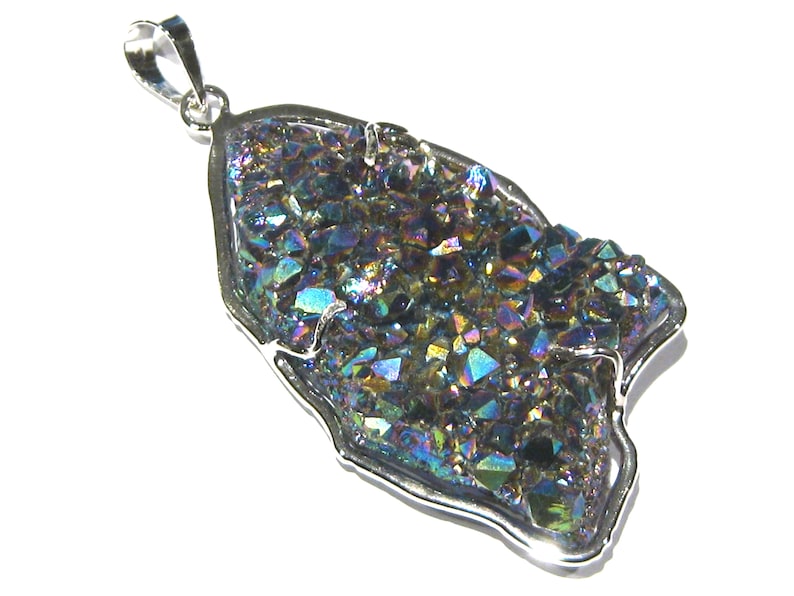 pendentif quartz aura argent 925% image 1